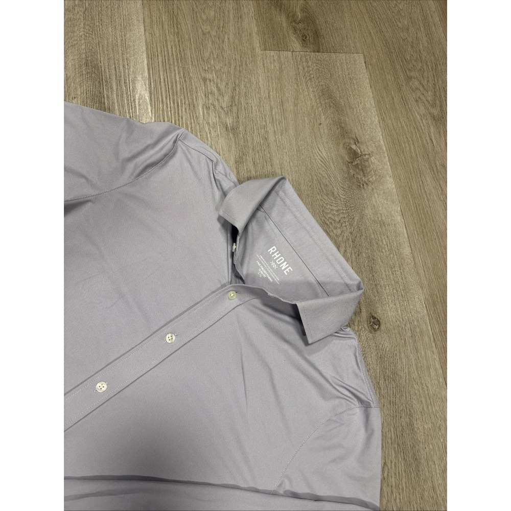 Rhone Commuter Shirt Mens L Slim Fit Lavender Dusk Long Sleeve Button Down